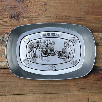 Vintage Metal Snack Tray Plates