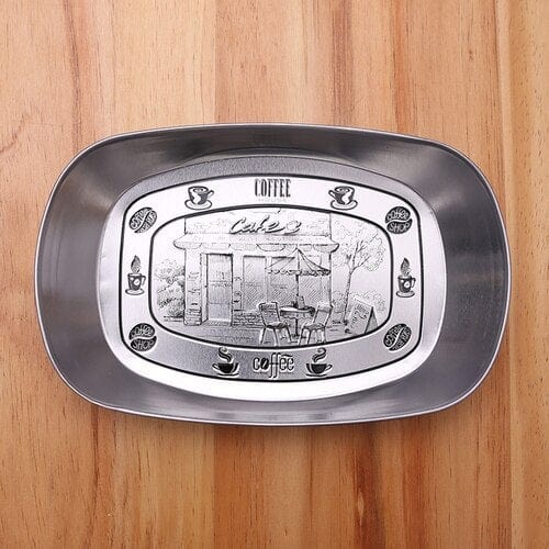 Vintage Metal Snack Tray Plates