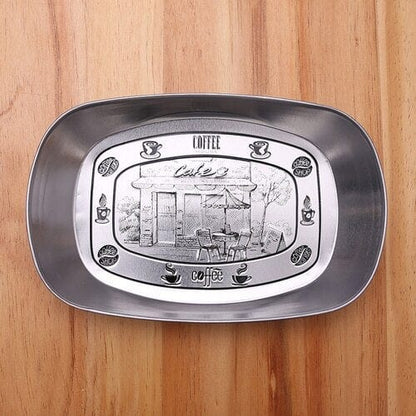 Vintage Metal Snack Tray Plates