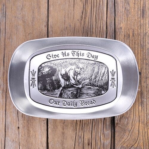 Vintage Metal Snack Tray Plates