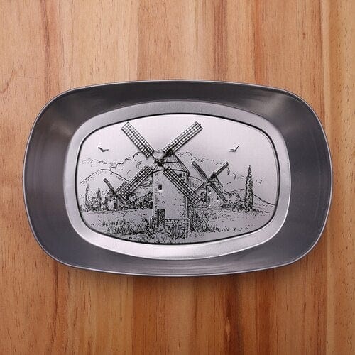 Vintage Metal Snack Tray Plates