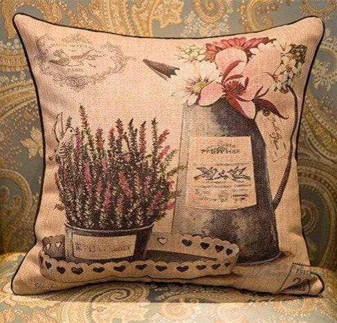 Vintage Retro Flower Throw Pillow
