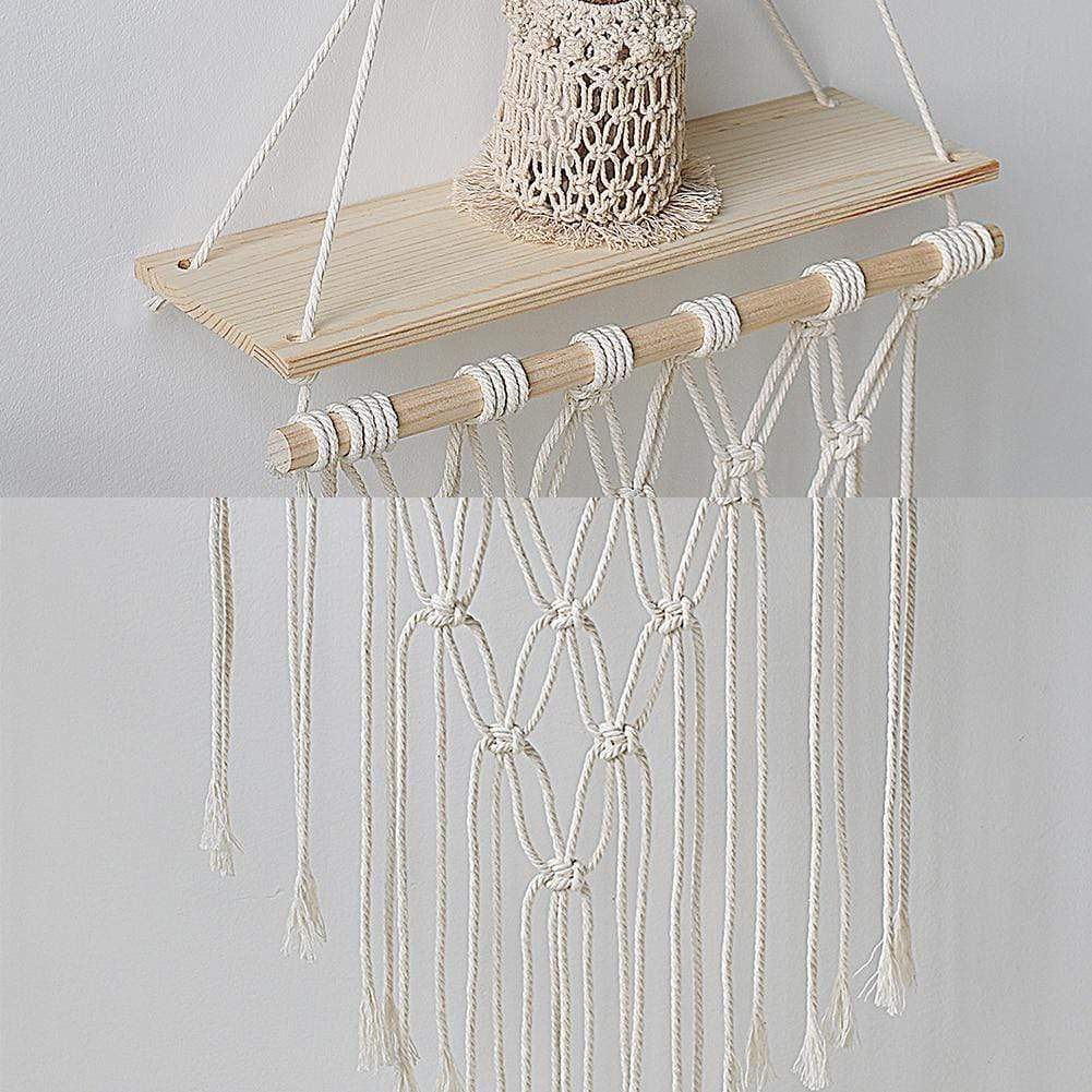 Wall Macrame Tapestry Shelf