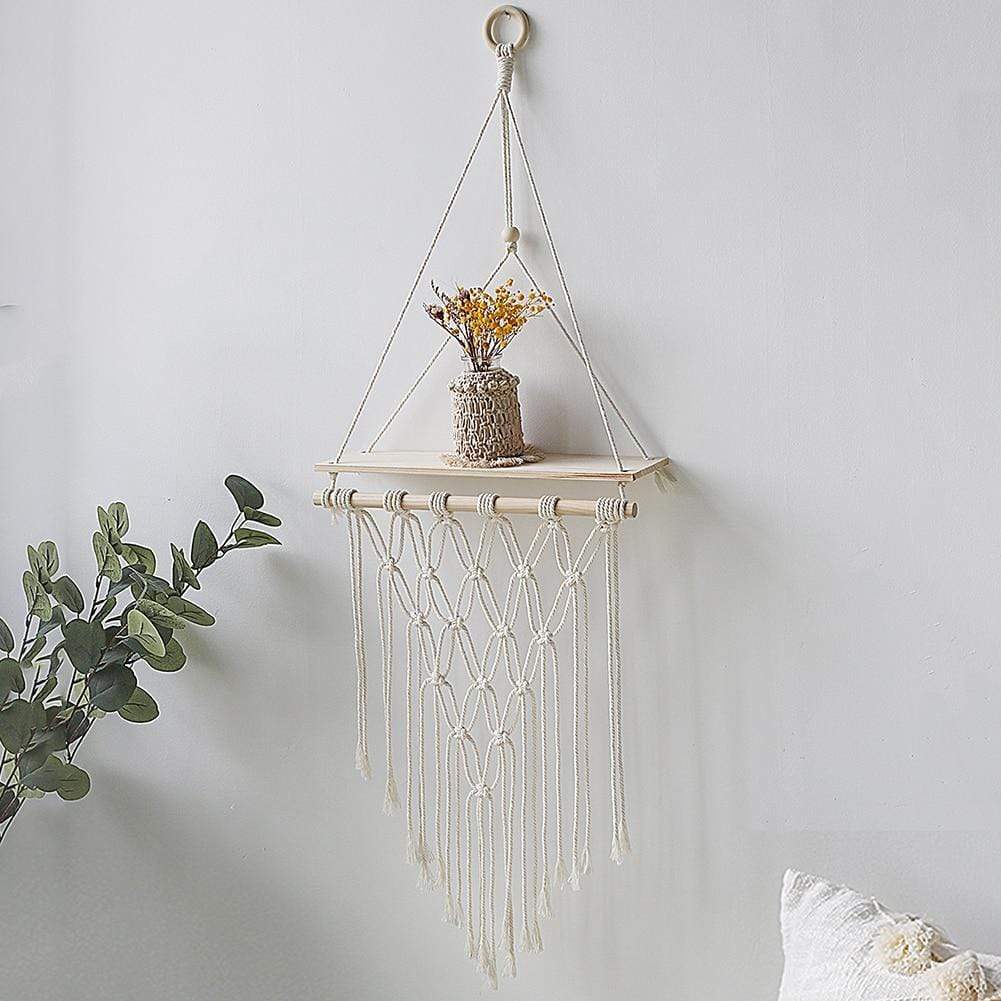 Wall Macrame Tapestry Shelf