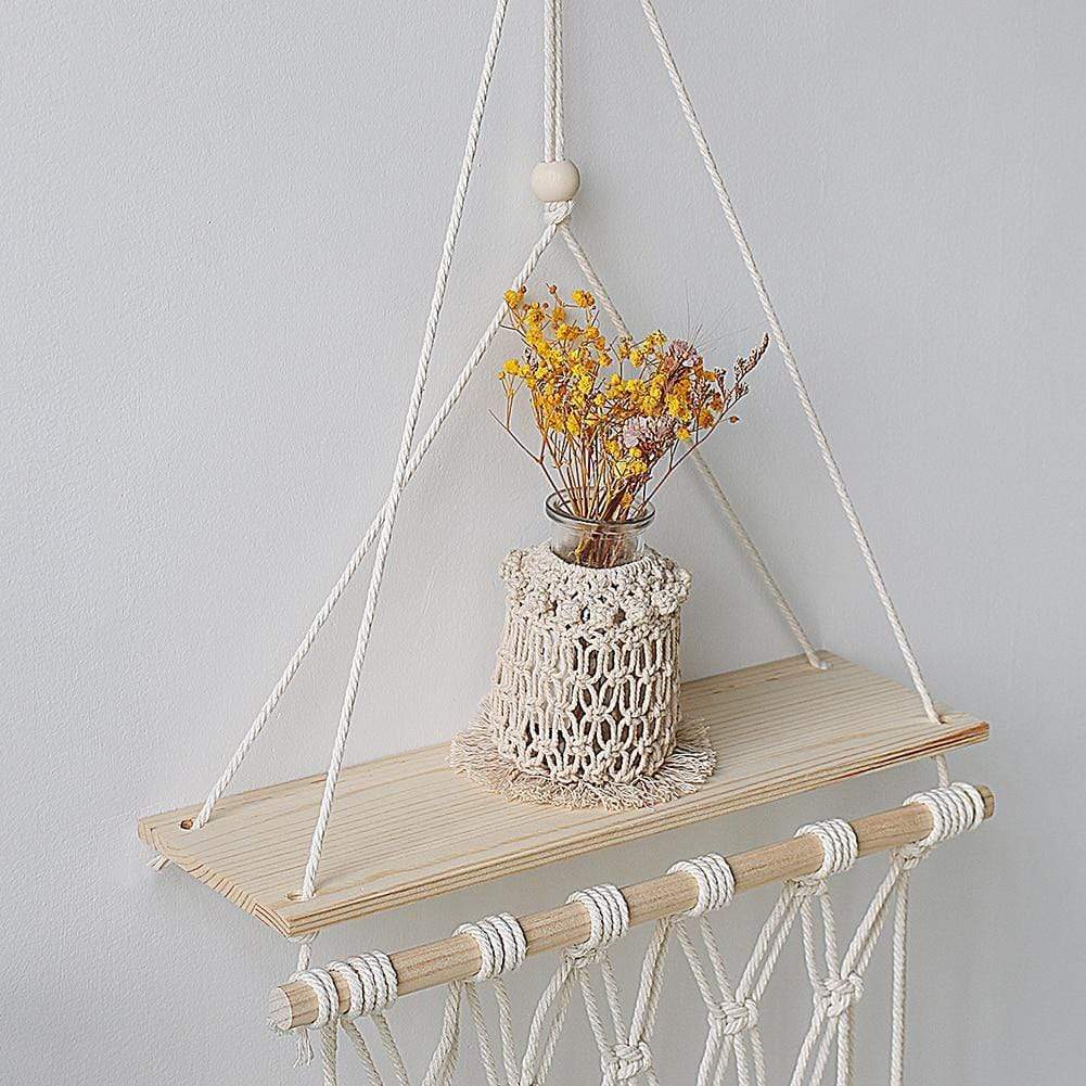 Wall Macrame Tapestry Shelf