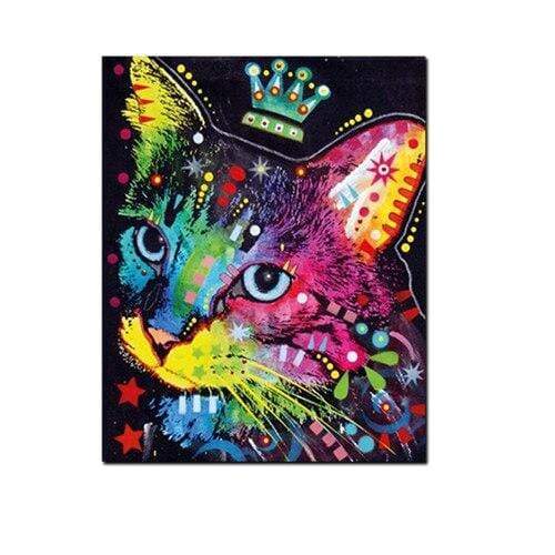Watercolor Abstract Cat Wall Art Canvas