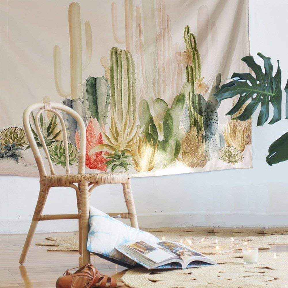 Watercolor Cactus Tapestry