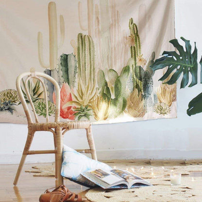 Watercolor Cactus Tapestry