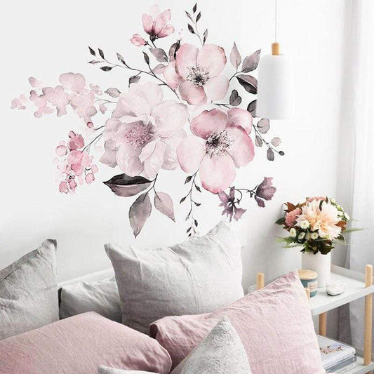 Watercolor Pink Flowers Wall Stickers Stickers