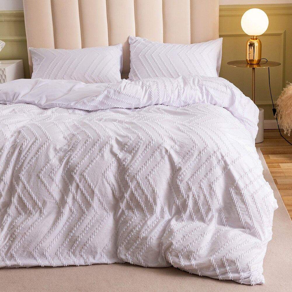 Wavy White Bedding Set Duvet Covers & Sets