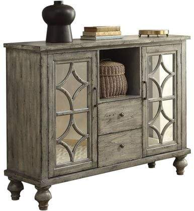 Weathered Gray Mirrored Sideboard