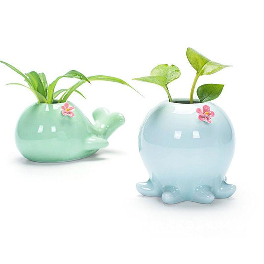 Whale & Octopus Flower Pot