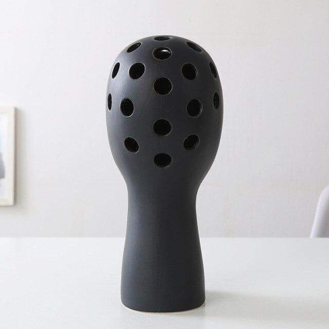 White & Black Head Hollow Vases