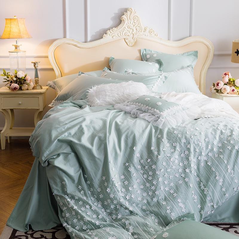 White Lace Garden Duvet Cover Set