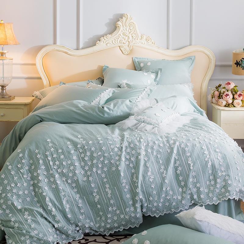 White Lace Garden Duvet Cover Set