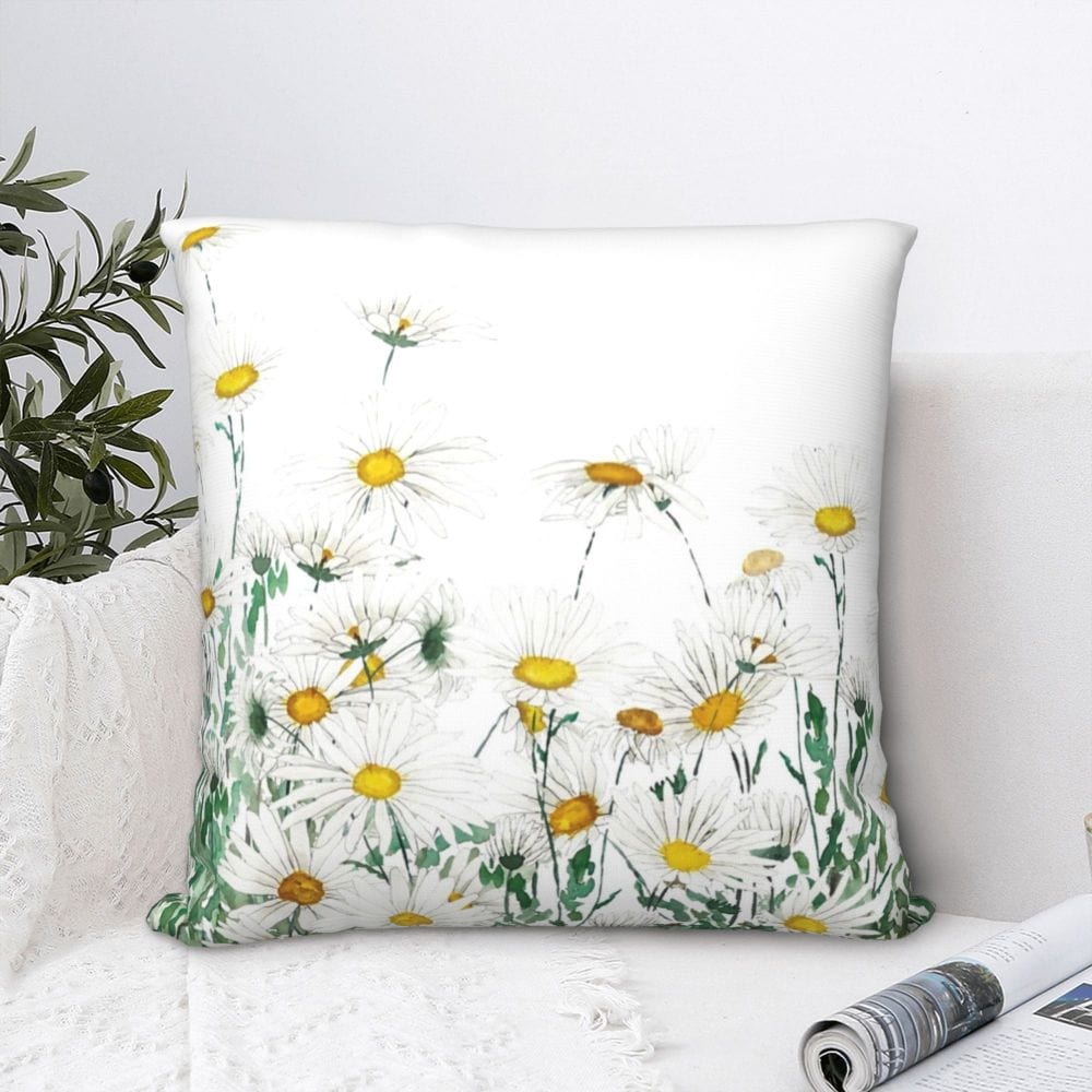 White Margaret Daisy Cushion Cover