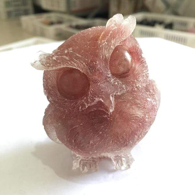 Wise Owl Crystal Quartz Carvings