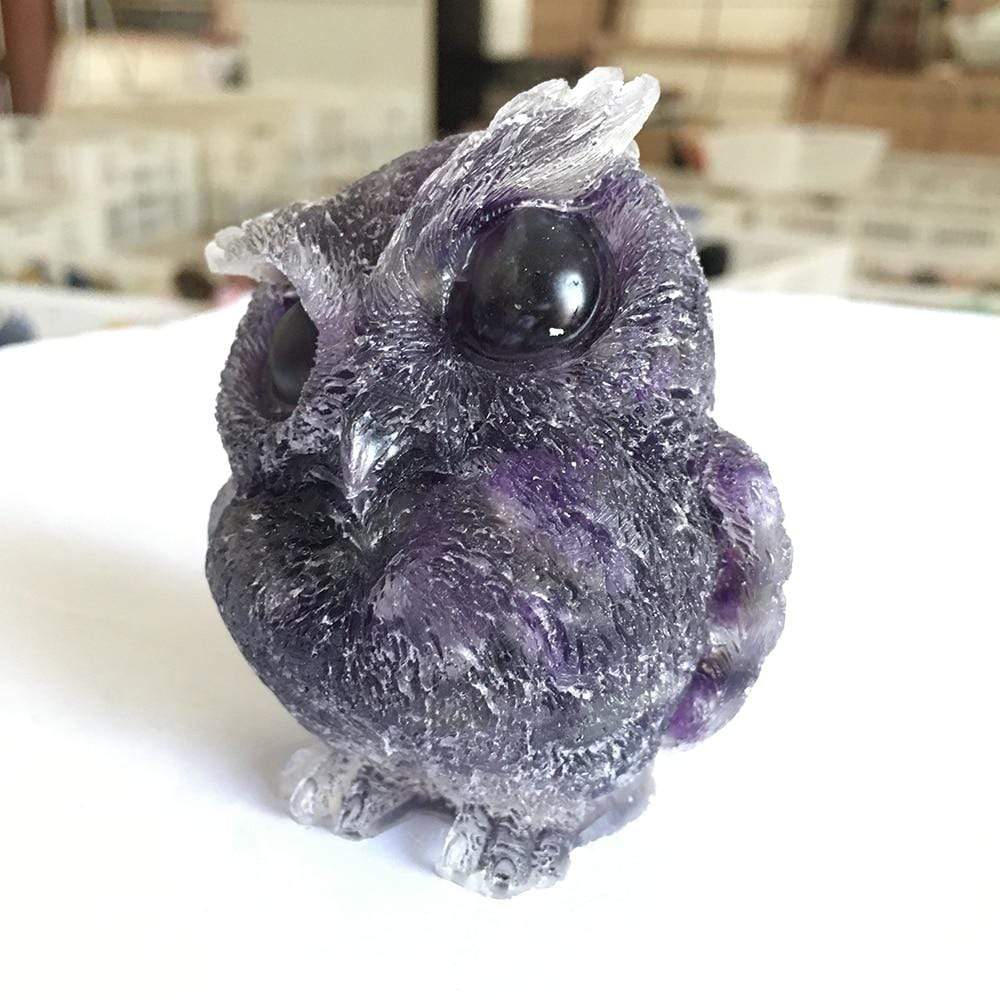 Wise Owl Crystal Quartz Carvings