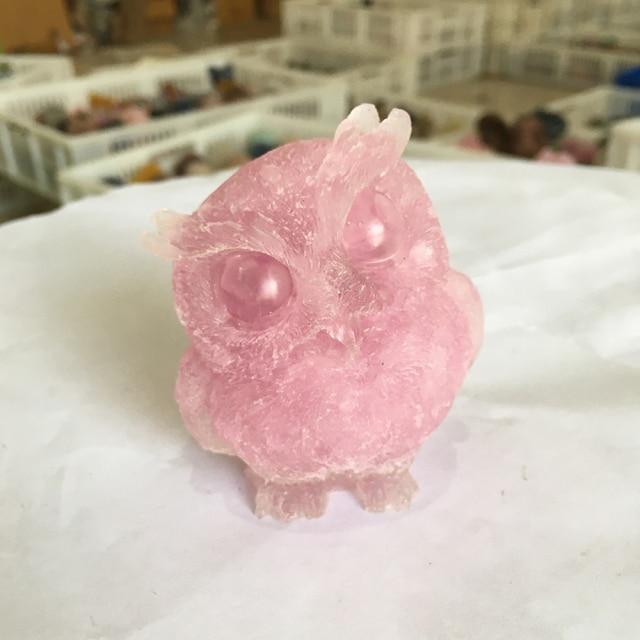 Wise Owl Crystal Quartz Carvings