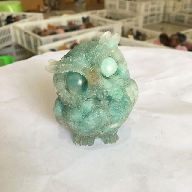 Wise Owl Crystal Quartz Carvings