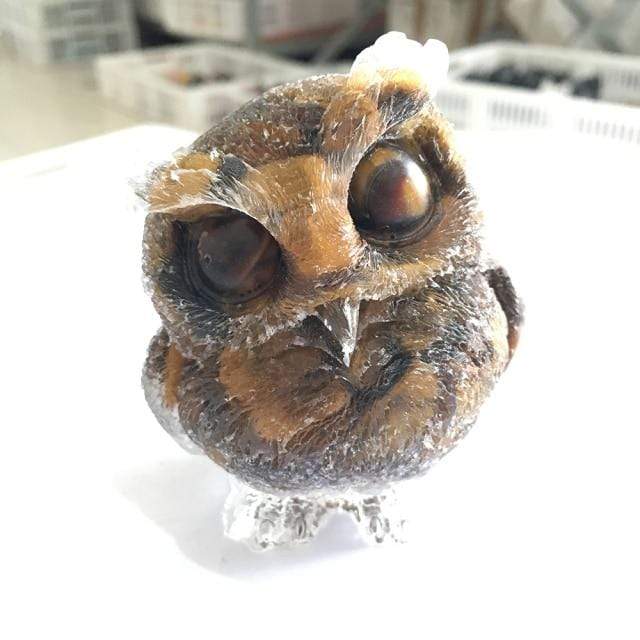 Wise Owl Crystal Quartz Carvings