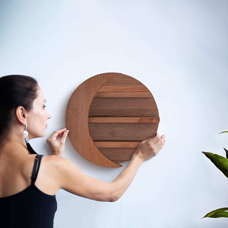 Wooden Crescent Moon Shelf