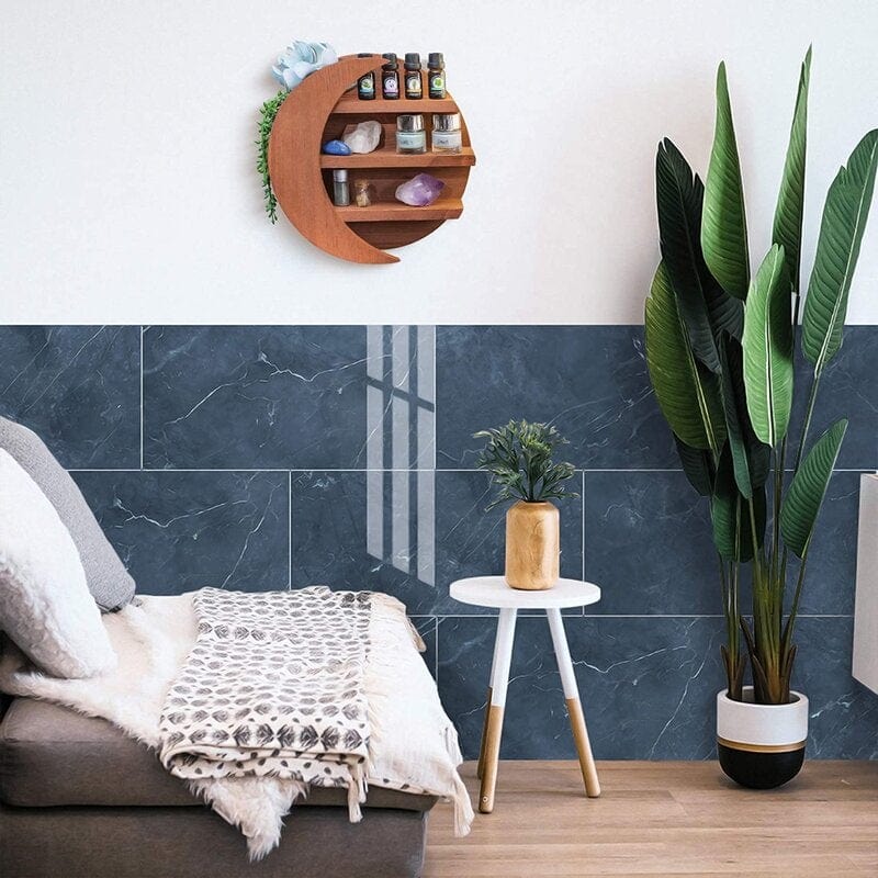 Wooden Crescent Moon Shelf