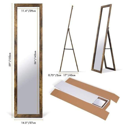 Wooden Full Length Standing Mirror