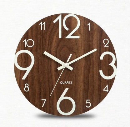 Wooden Luminous Wall Clock