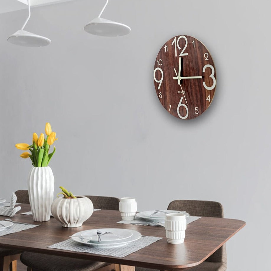 Wooden Luminous Wall Clock