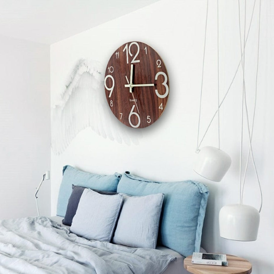 Wooden Luminous Wall Clock