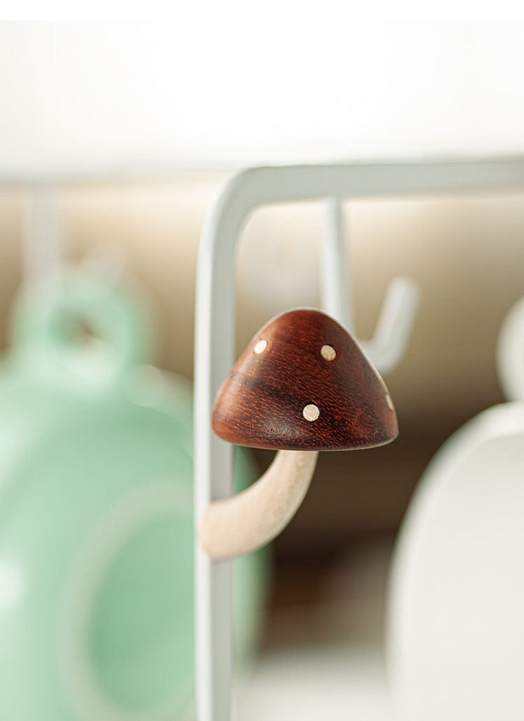 Wooden Mushroom Fridge Magnet