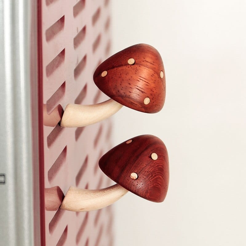 Wooden Mushroom Fridge Magnet