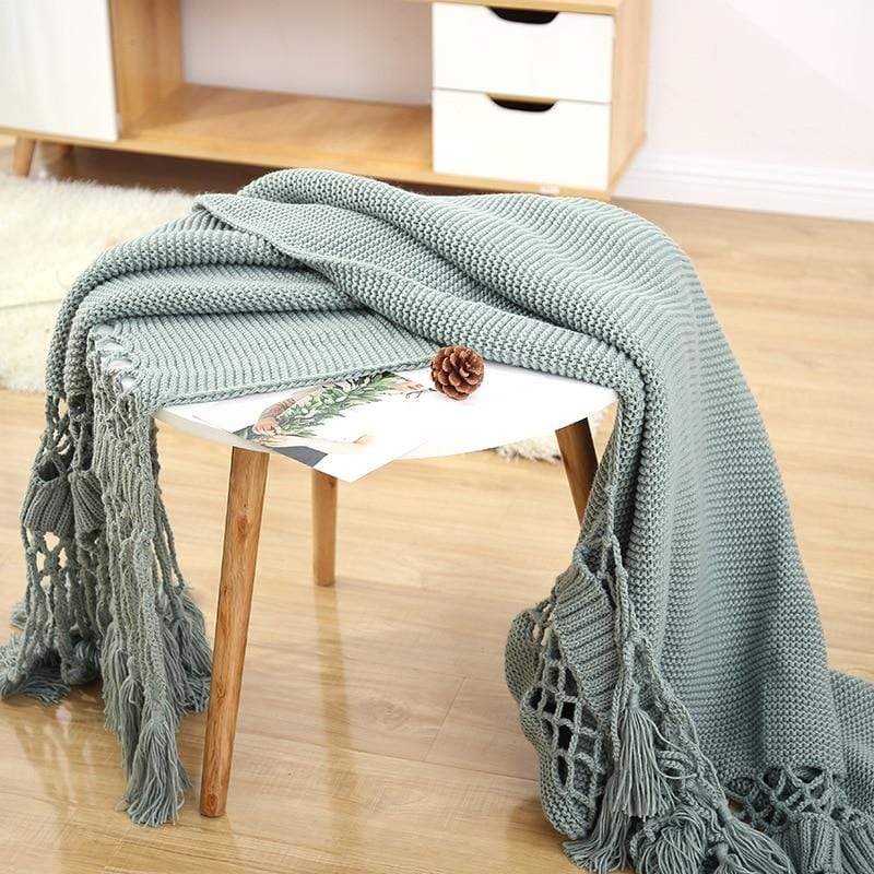 Yarn Knitted Throw Blanket Blankets & Throws