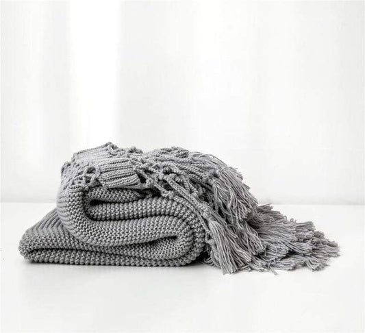 Yarn Knitted Throw Blanket Blankets & Throws