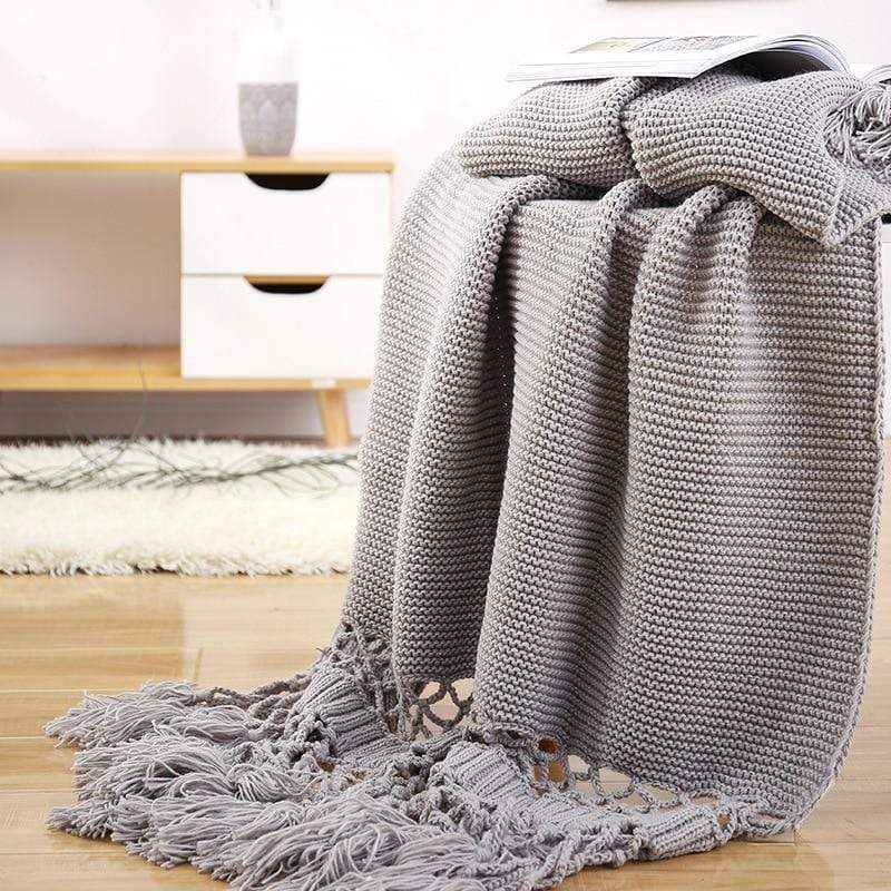 Yarn Knitted Throw Blanket Blankets & Throws