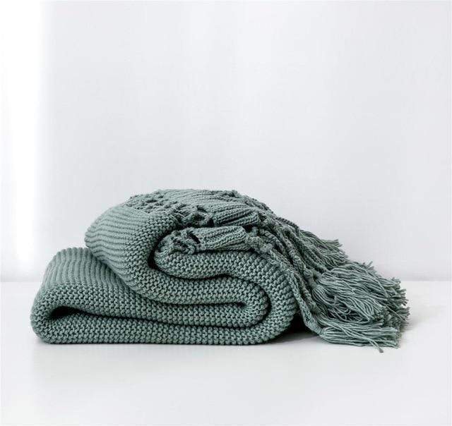 Yarn Knitted Throw Blanket Blankets & Throws