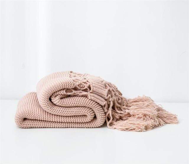 Yarn Knitted Throw Blanket Blankets & Throws