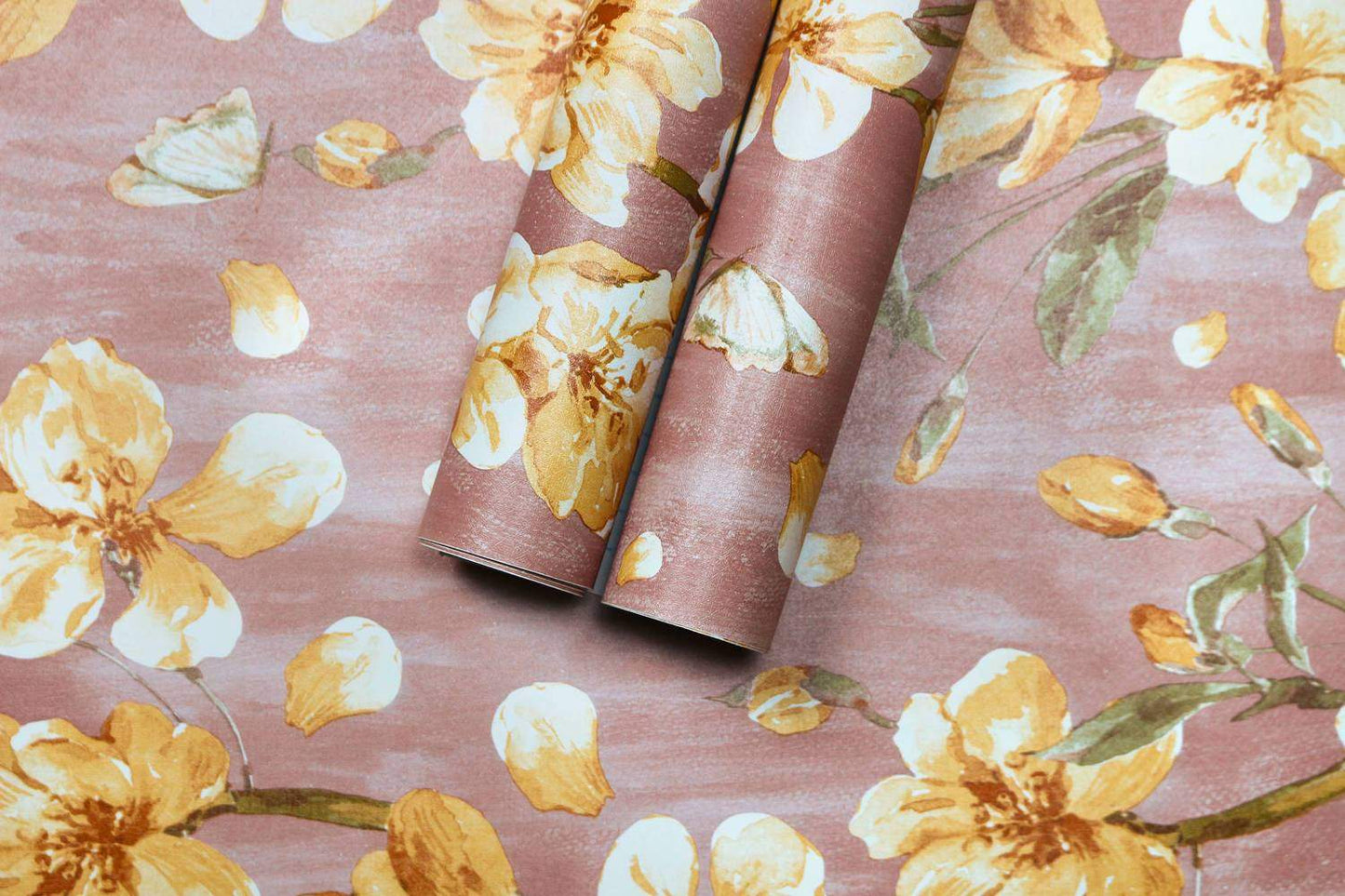 Yellow Floral Self-Adhesive Wallpaper Wallpapers