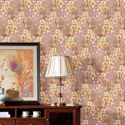 Yellow Floral Self-Adhesive Wallpaper Wallpapers