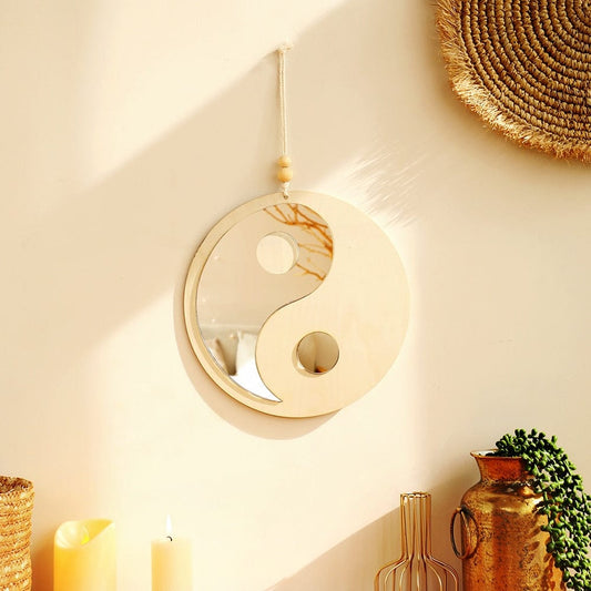 Yin & Yang Wooden Mirror