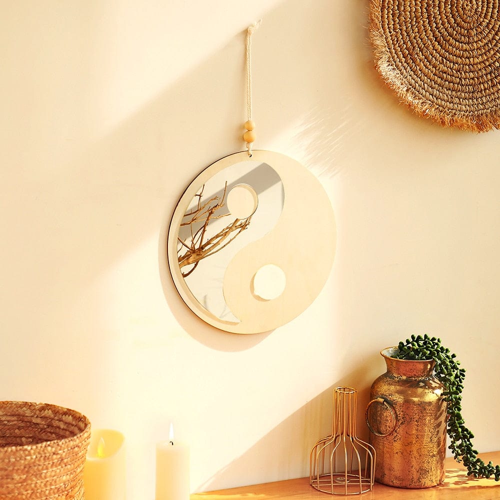 Yin & Yang Wooden Mirror