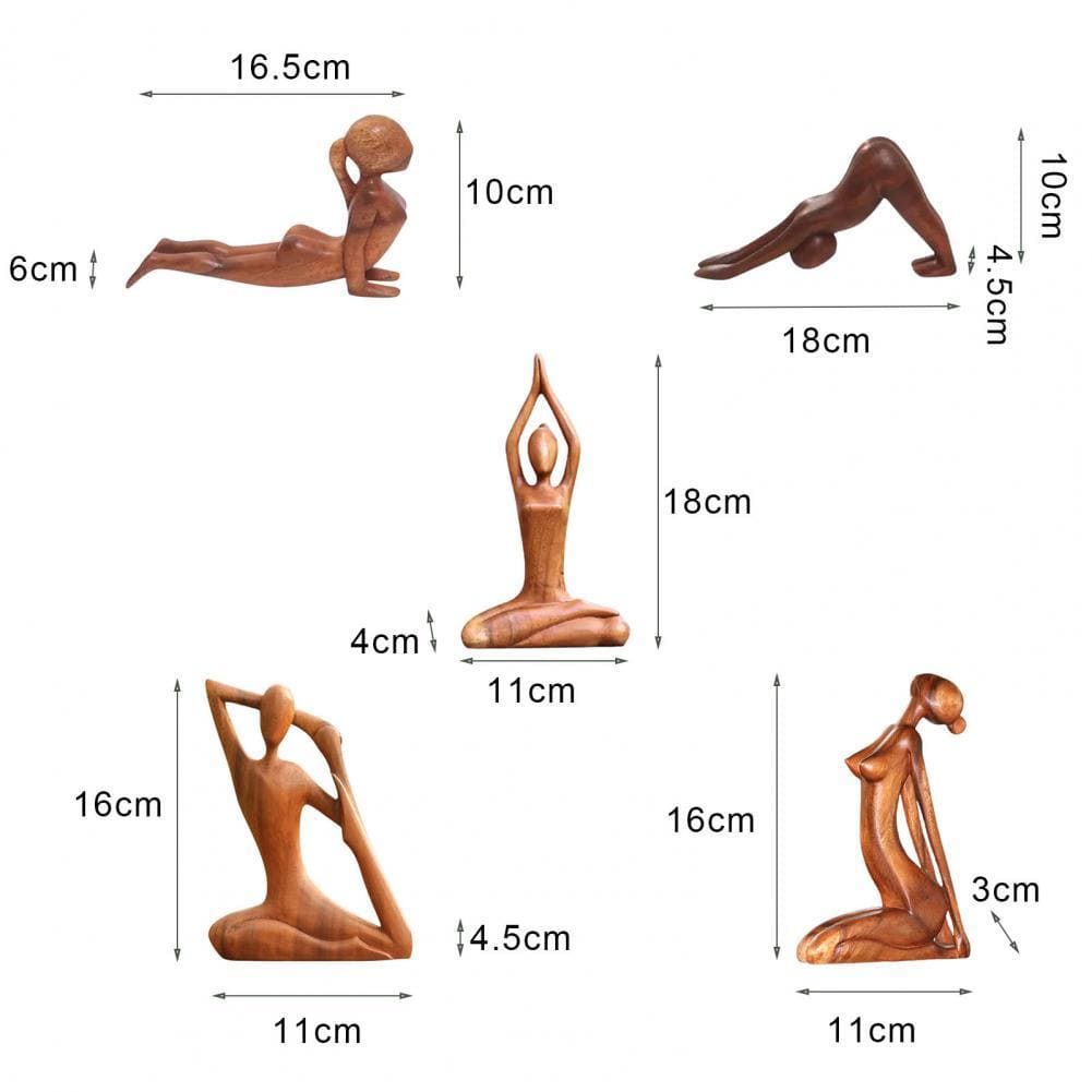 Yoga Pose Wood Figurines