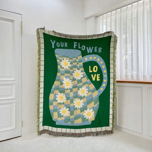 Your Flower Love In A Vase Throw Blankets Blankets & Throws