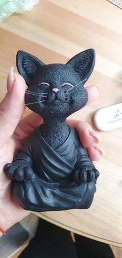 Zen Meditating Buddha Cat Figurine