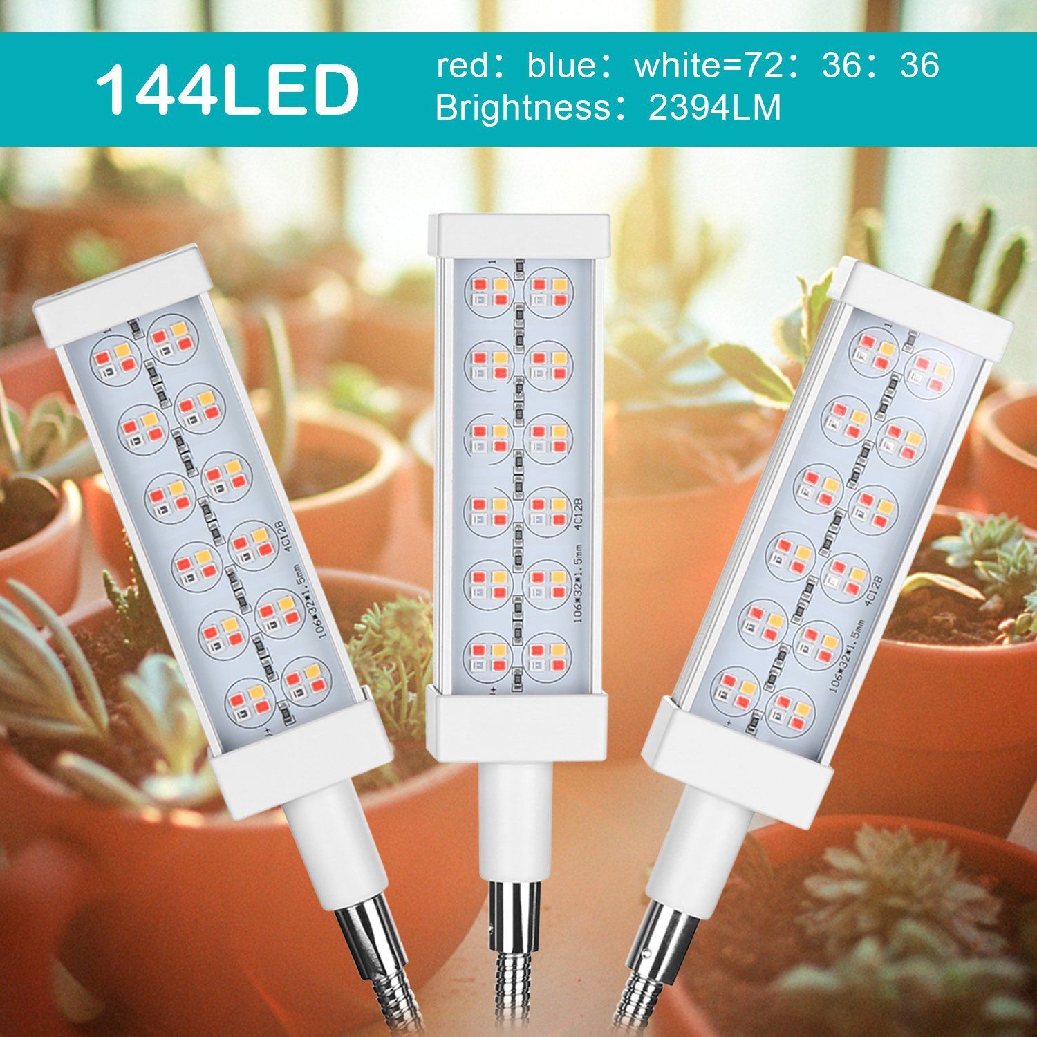 Adjustable 3-Head Grow Lights for Indoor Plants with Timer __stock:50 Garden & Patio refund_fee:1800 Warranty