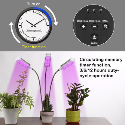 Adjustable 3-Head Grow Lights for Indoor Plants with Timer __stock:50 Garden & Patio refund_fee:1800 Warranty