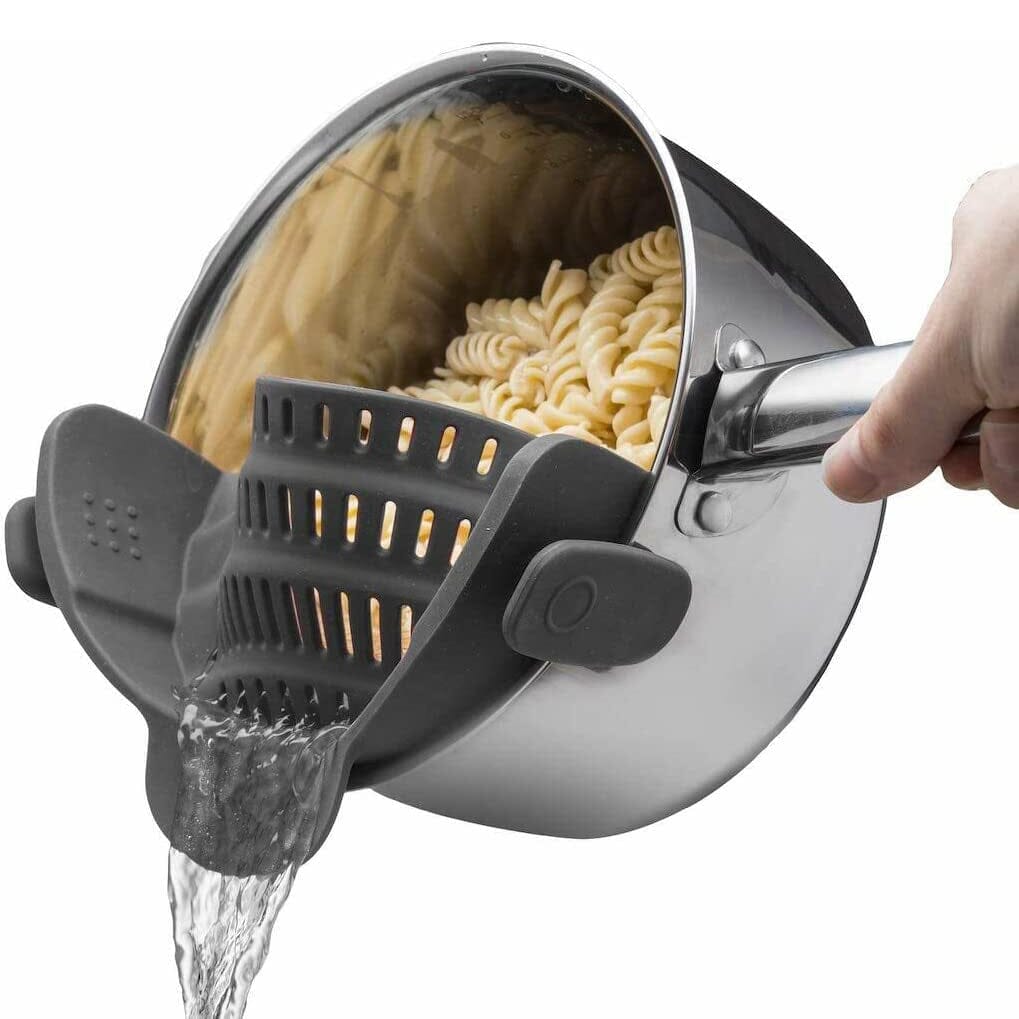 Adjustable Silicone Pot Strainer and Pasta Strainer Gray __stock:200 Kitchen & Dining refund_fee:800