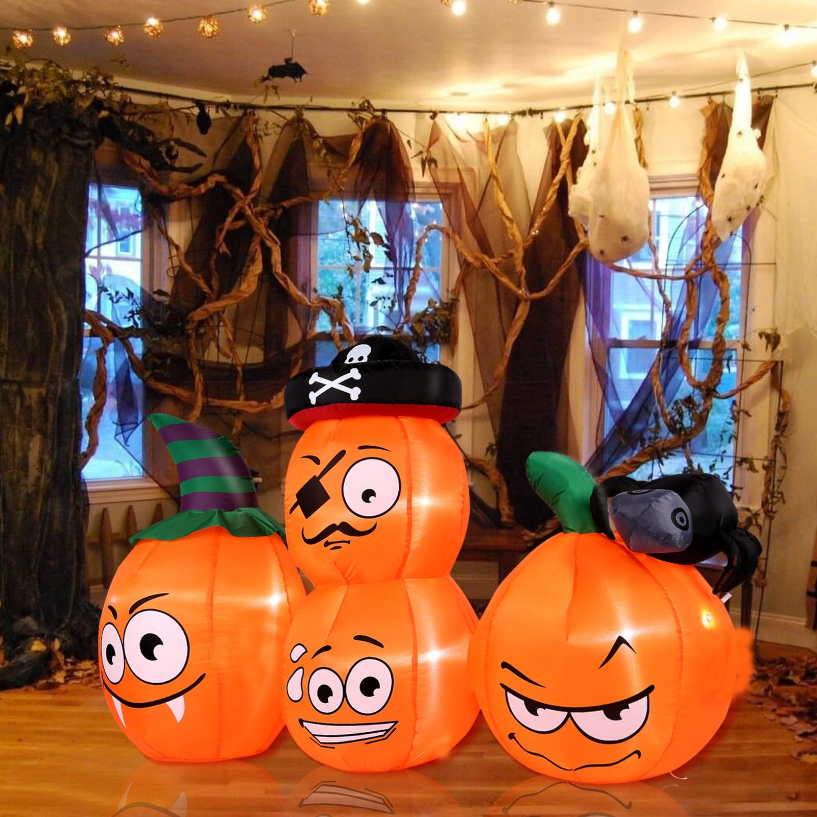 AGPTEK 4.9 Ft. Halloween Pumpkin Outdoor Decoration __stock:50 Holiday Decor & Apparel Low stock refund_fee:1200