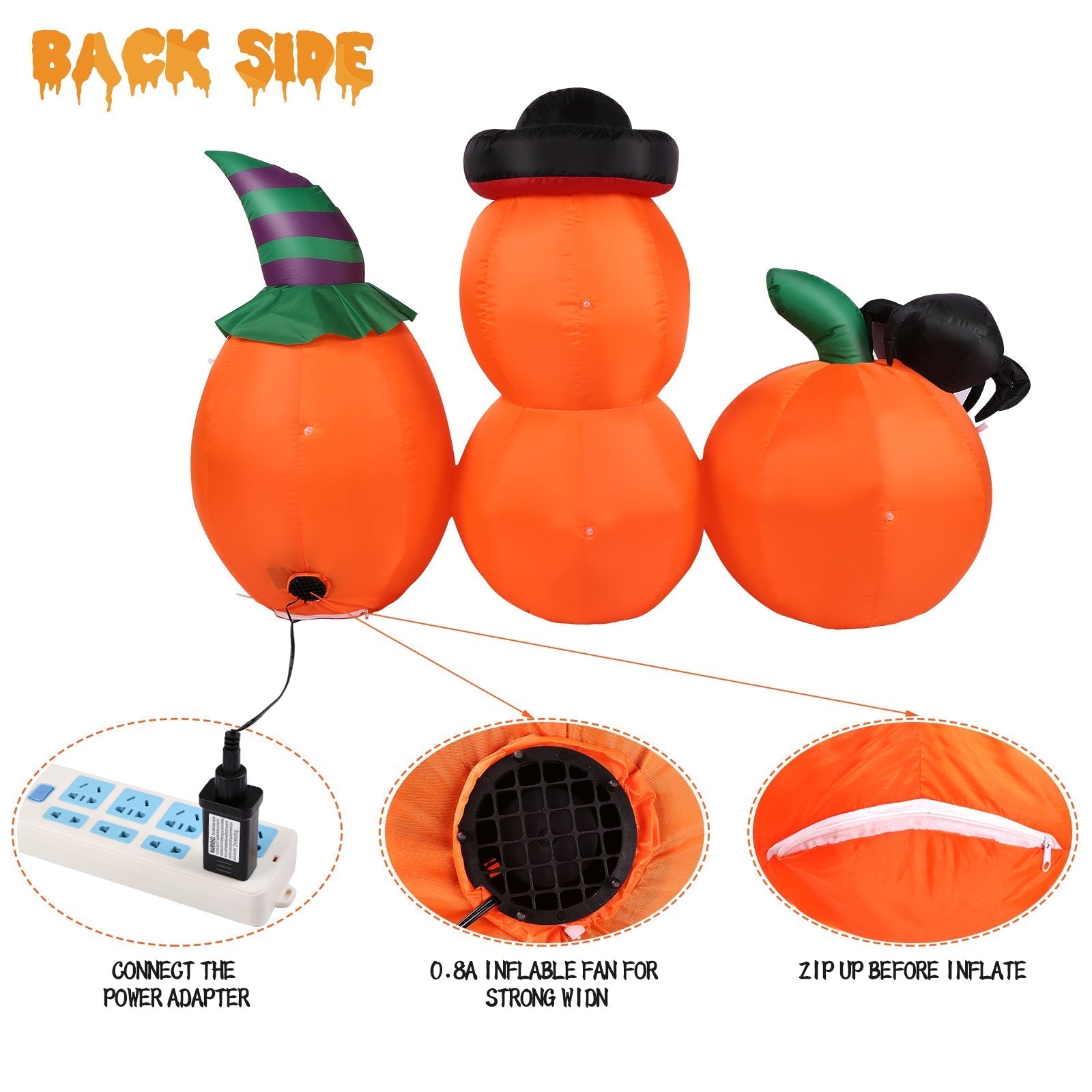 AGPTEK 4.9 Ft. Halloween Pumpkin Outdoor Decoration __stock:50 Holiday Decor & Apparel Low stock refund_fee:1200